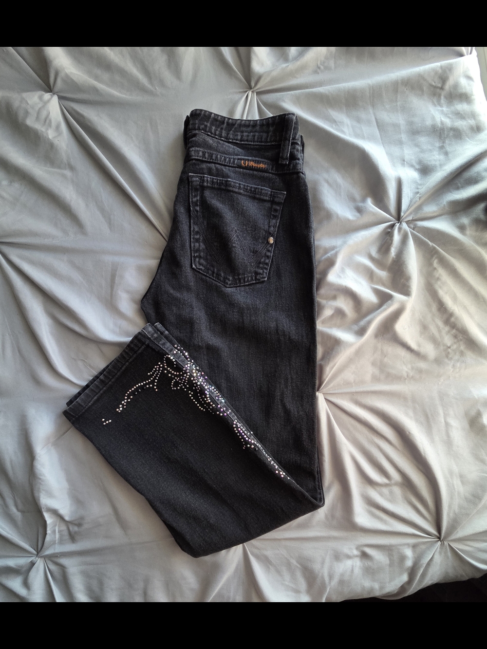 ​Wrangler Q-Baby Rhinestone Bootcut Jeans Black 28" x 28"